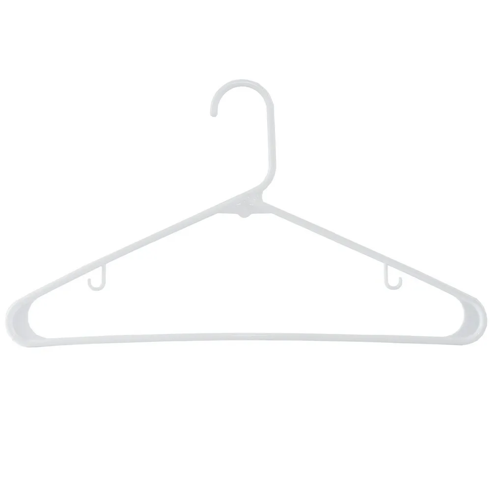 Inspring Best Standard Everyday White Plastic Hangers, Made in China Long Lasting Tubular Hangers
