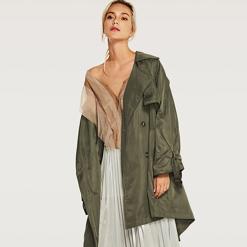 Maxnegio classic trench overcoat coat women