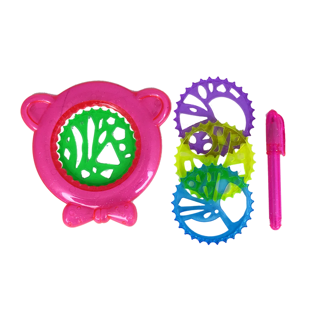 Educational spirograph stationery product diy draw kit magic ruler toy