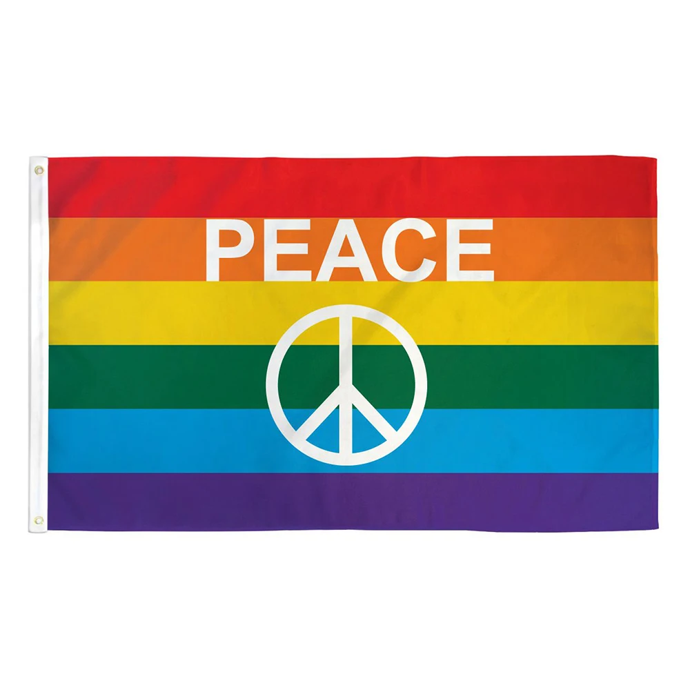 3x5 FT Rainbow Flag Bright Colors and Anti-Fading Materials Gay Pride Banner Flag Polyester Canvas and Brass Grommets