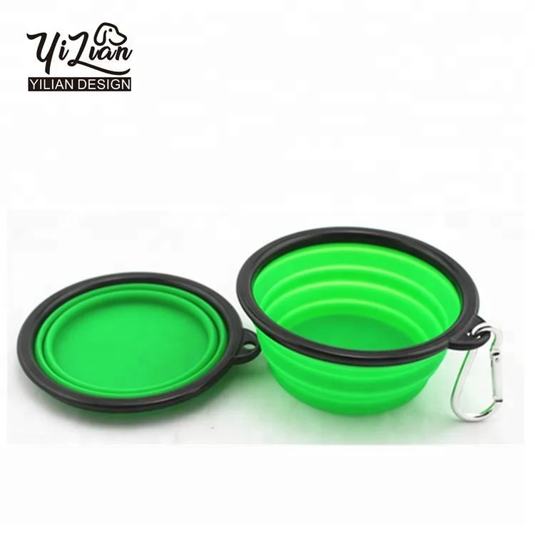 Pet Силиконовые путешествие 350 750 1000 или 1500 мл емкость изготовленный на заказ Складная миска для собаки