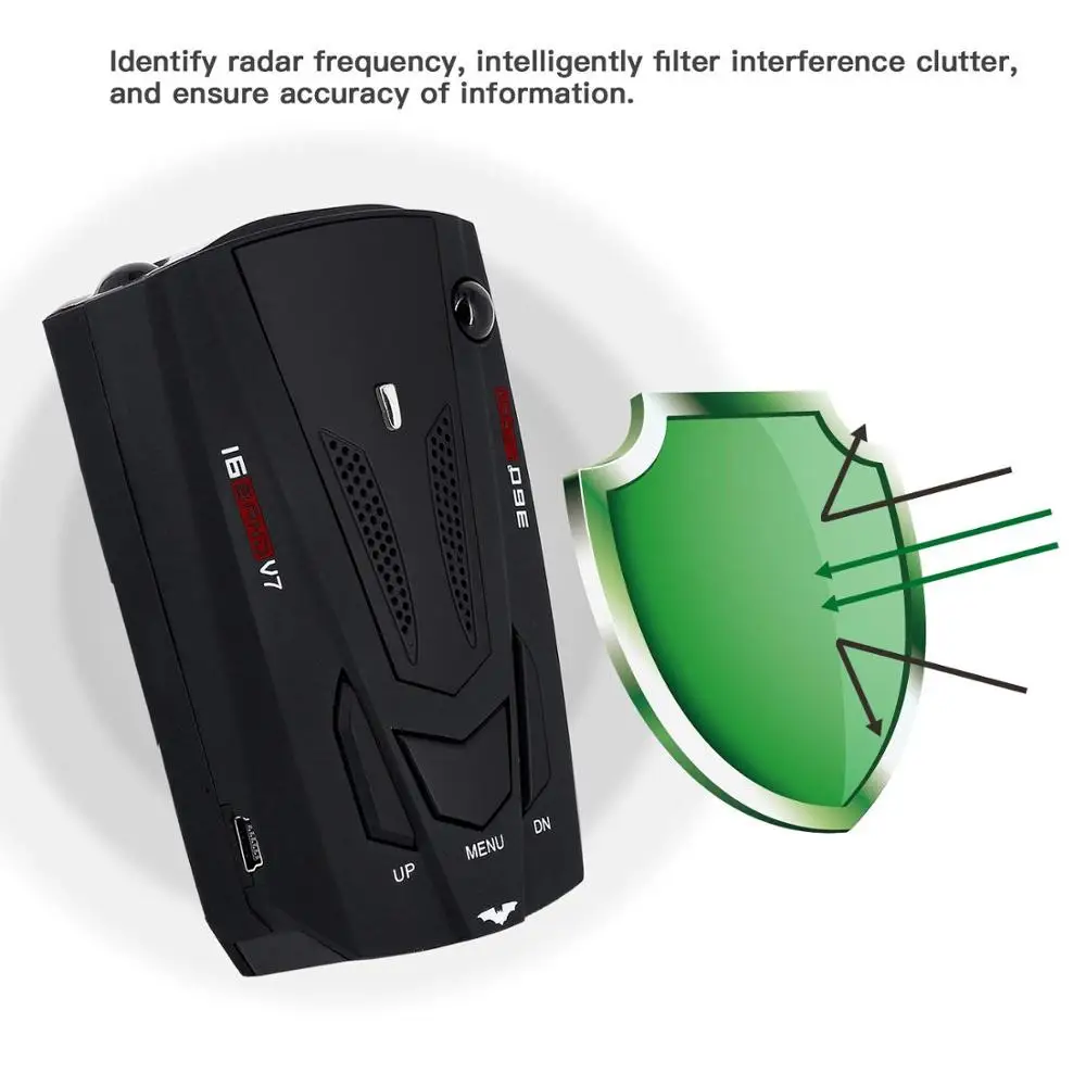 V7 Radar Detector Voice Alert & Car Speed Alarm System with 360 Degree Detection
