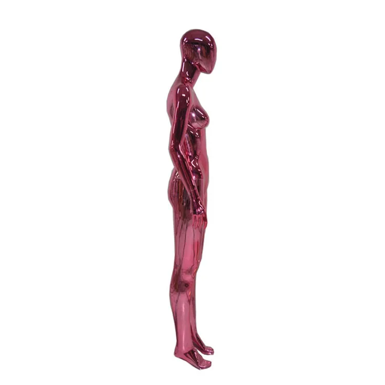 Fiberglass Pink Chrome Abstract Female Apparel Mannequin