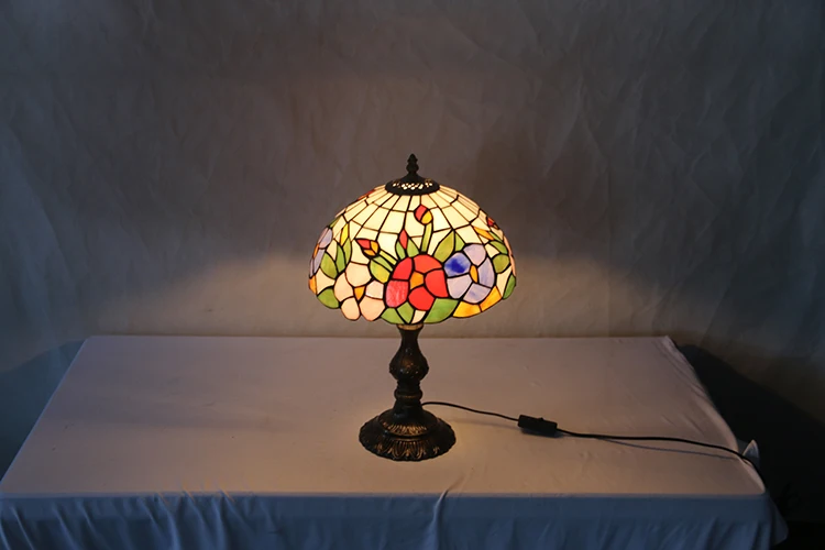 LongHuiJing Hand painted chinese decorate bedroom table lamp night flower bedside decorative reading lamp