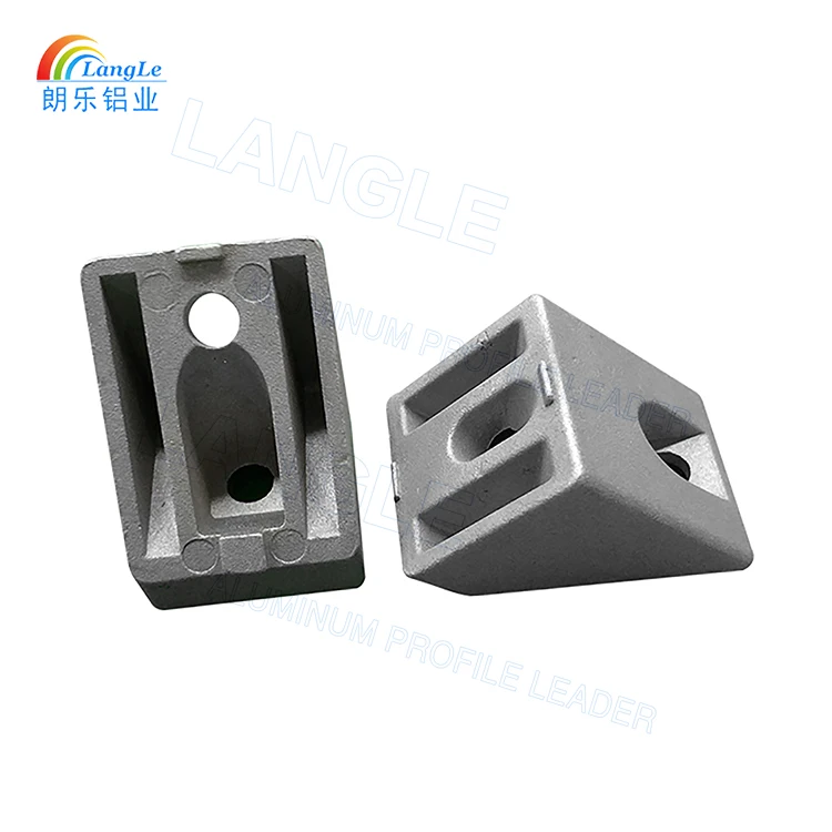 L Shape Good Price Shock Absorber 45 Degree Connector Angle Corner Bracket For aluminum profile