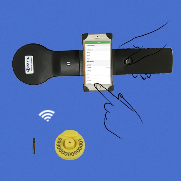 
IOS and Android compatible RFID reader for animal smart management 