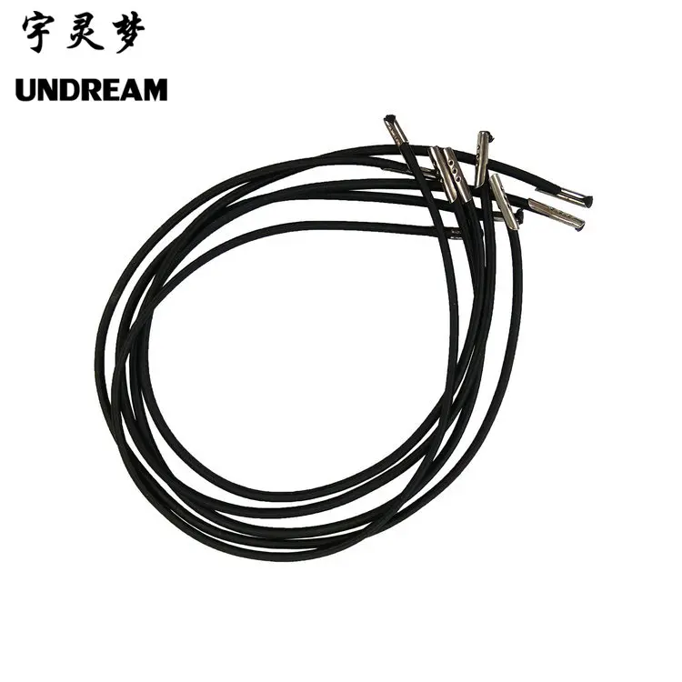2mm polyester braid black elastic cord with metal barbs