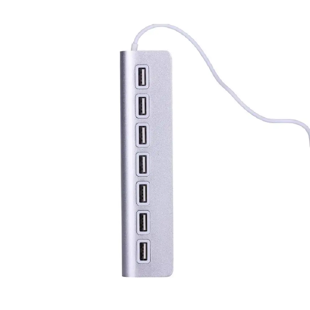 New Aluminum Alloy High Speed 7 Ports USB 2.0 HUB Adapter Transfer Speed Up to 480M bps Mini USB Hub
