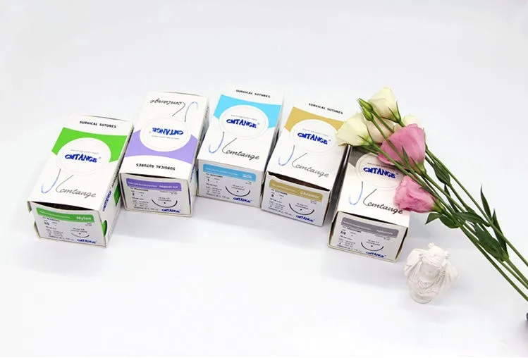 
disposable suture kits polyglactin 910 suture surgical suture thread with needle CE ISO 