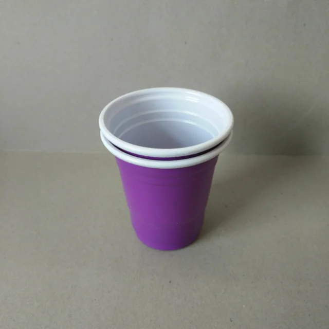 2oz Purple White plastic mini glass customized color and logo cup