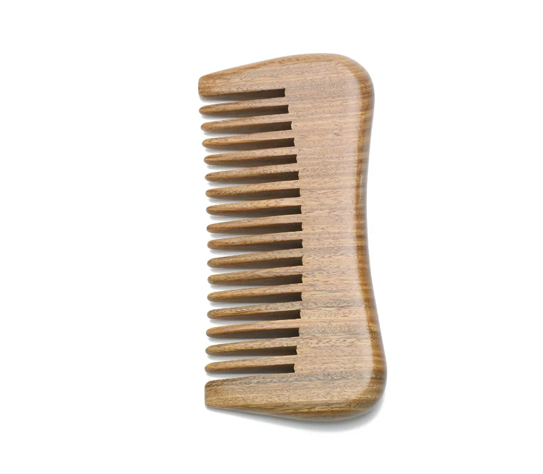 New design good quality Natural Green sandalwood comb beard comb