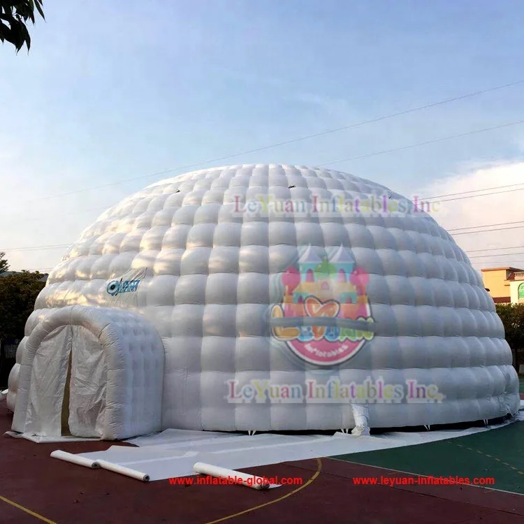 Best Quality FR Treated Outdoor Led Lighting Air Igloo 200 Person Inflatable Domes 15m