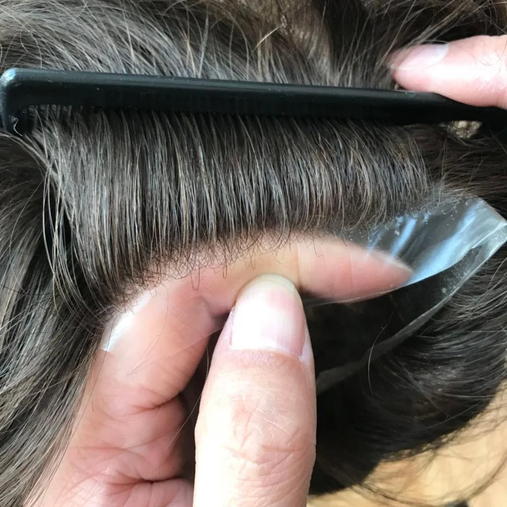 
Super Thin Skin 0.02-0.03mm Type 2 durable base 100% Real Human Hair Men Toupee Cheap Stock Piece for Men 