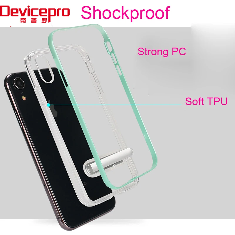 
for iPhone XR/XS/XS MAX Ultra Hybrid Super Hornets Clear Back Cover Color Frame Shockproof Phone Case with Magnetic Kickstand 