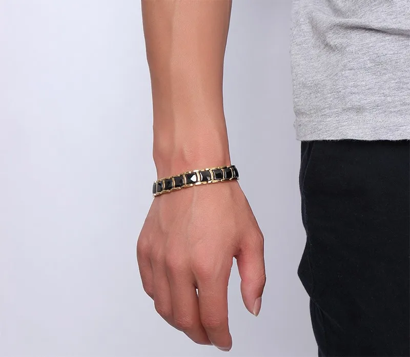 High quality stainless steel ceramic tungsten ionic magnetic bracelet