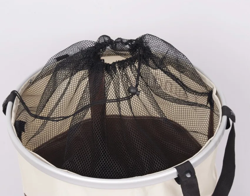 Round Cylinder Shape Foldable Pop Up Mesh Laundry Basket