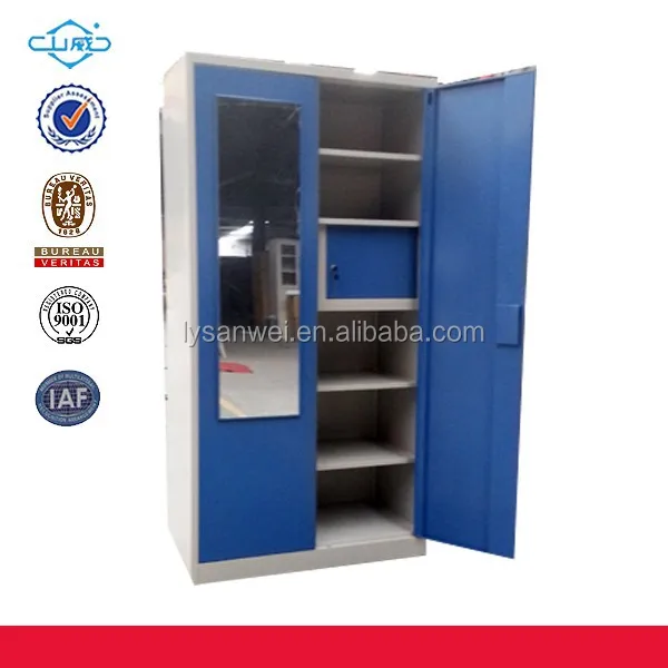 cheapest modern sliding bedroom steel clothes almirah Wardrobe