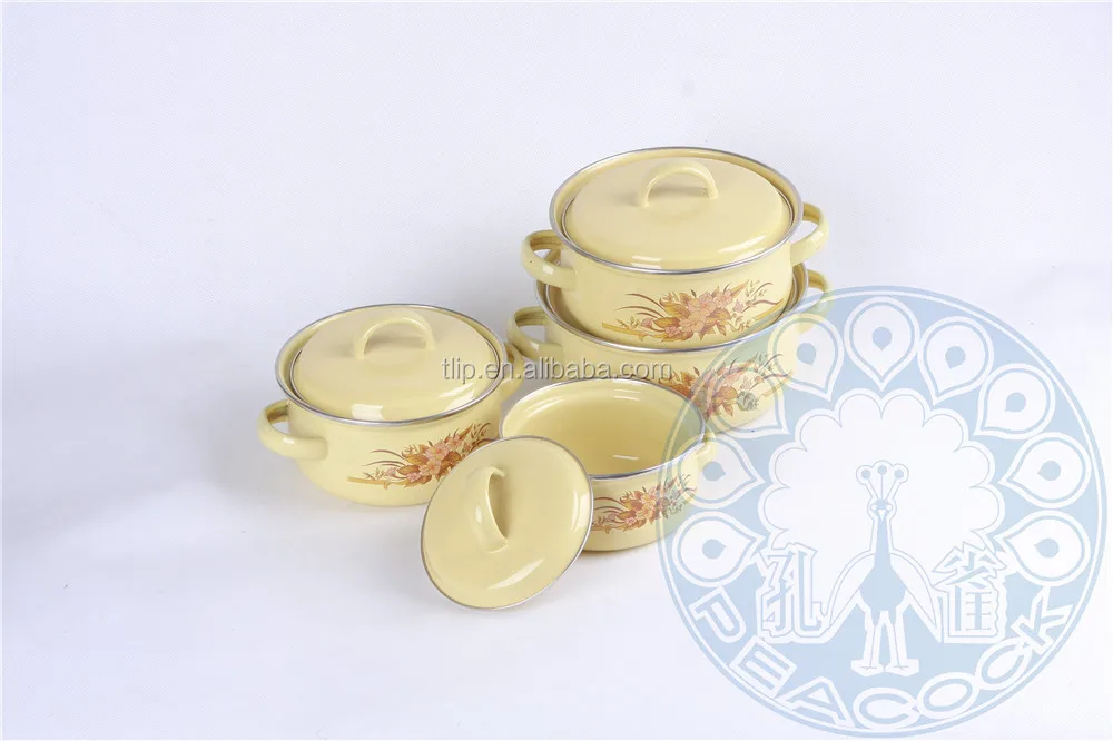 
3pc 5pc slap-up enamel casserole with ears/kitchenware pot/cook ware 