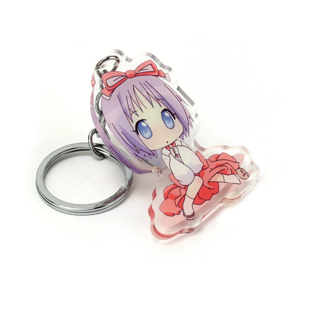 Glitter Custom vograce Acrylic Anime Epoxy Keychain