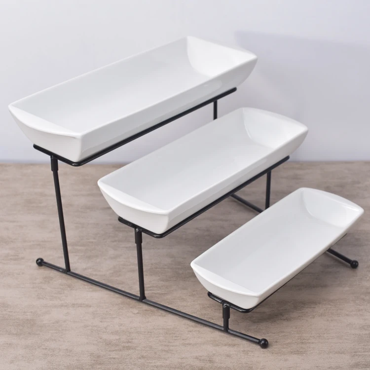 Обычный фруктовый салат, сервировка, Длинные глубоко-белые обеденные блюда, керамические тарелки для ресторана, блюда