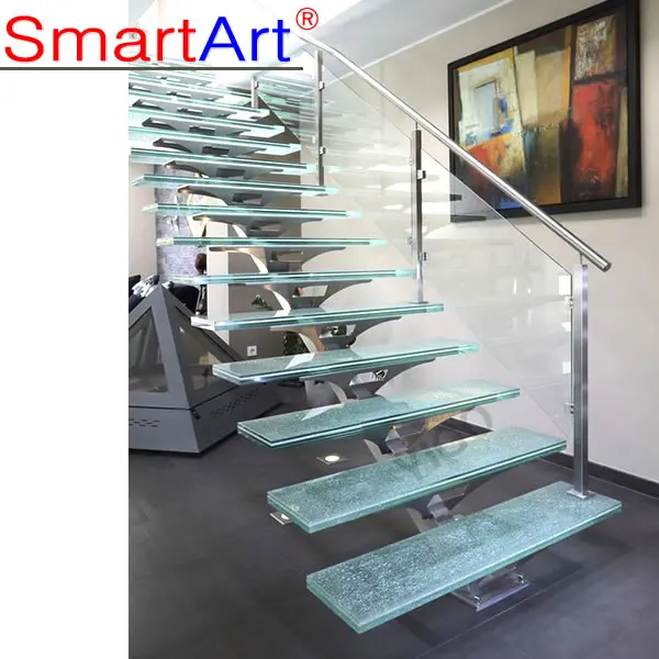High quality Metal & glass Straight Staircase