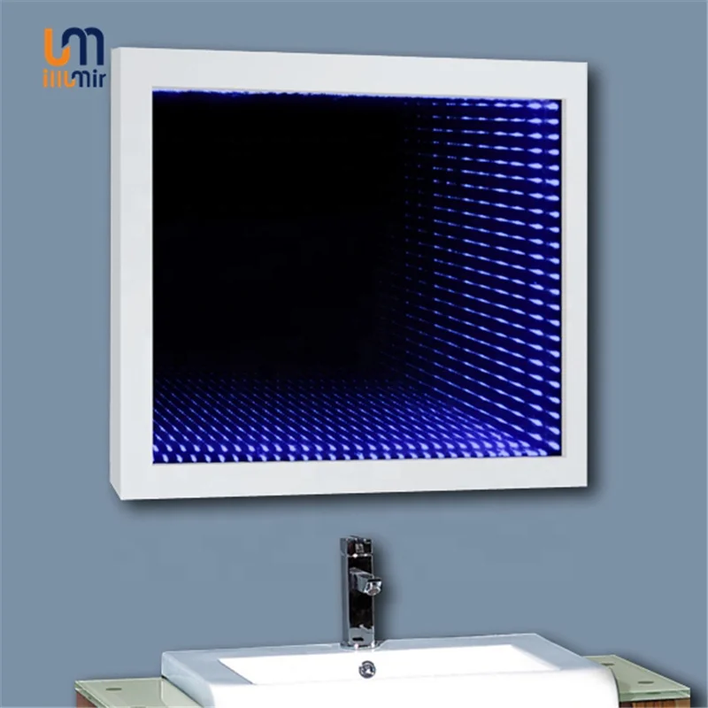 Luxury Hotel Frameless Custom Decorative Wall Mount Shower Bath Bathroom LED infinity mirror