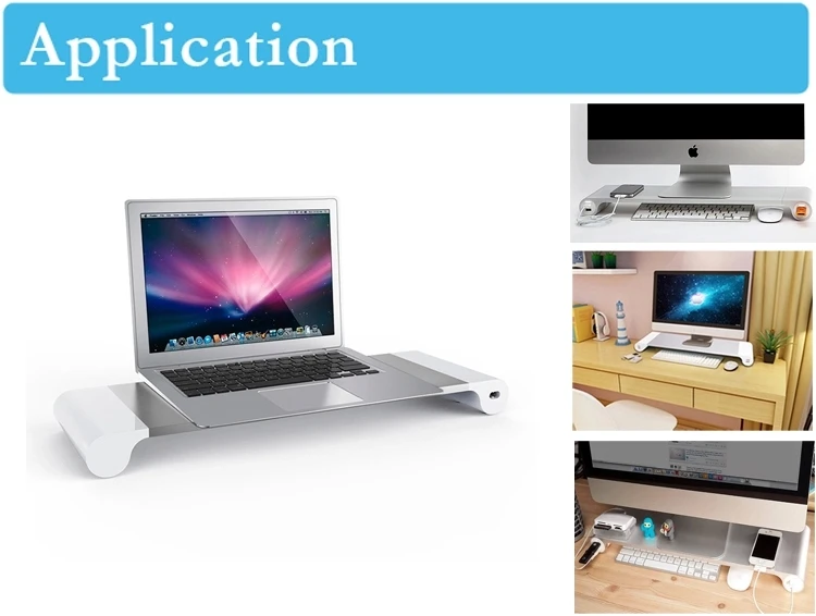 Горячая Распродажа 2021, Алюминиевая клавиатура с космическим стержнем, стойка для компьютера с 4 USB-концентраторами, подставка для монитора для ПК, ноутбука и Macbook