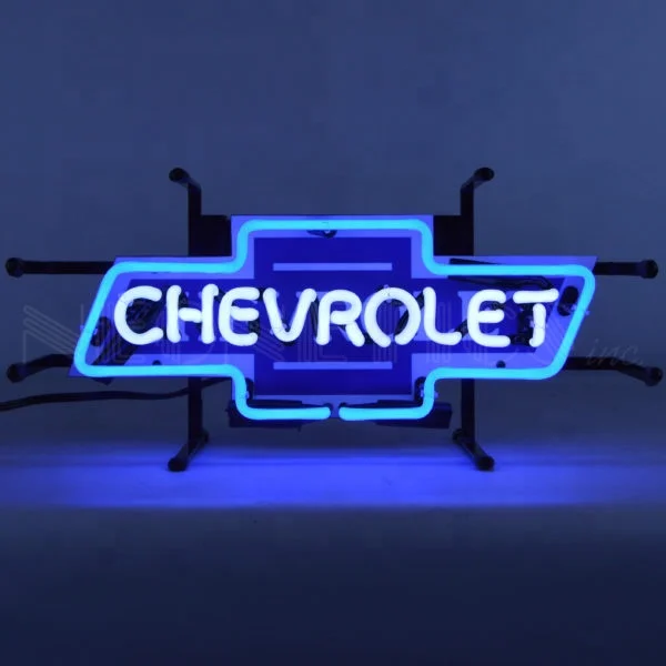 Wholesale custom neon lights decoration GM chevy trucks round neon clock custom glass neon wall clock