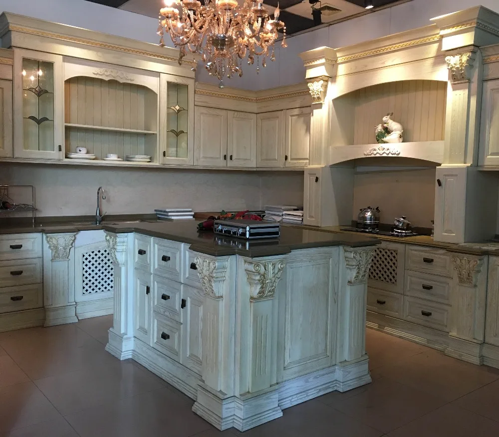 Free design of high-end villa projects luxury classic kitchen cabinets
