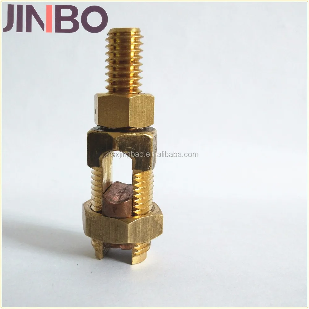 Copper Grounding Split Bolt Used With Ground Block Connector Rod Wire Clamp