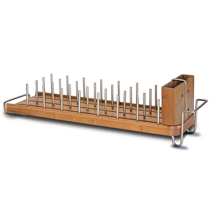 Кухонный Органайзер Бамбуковая деревянная раковина стойка для посуды