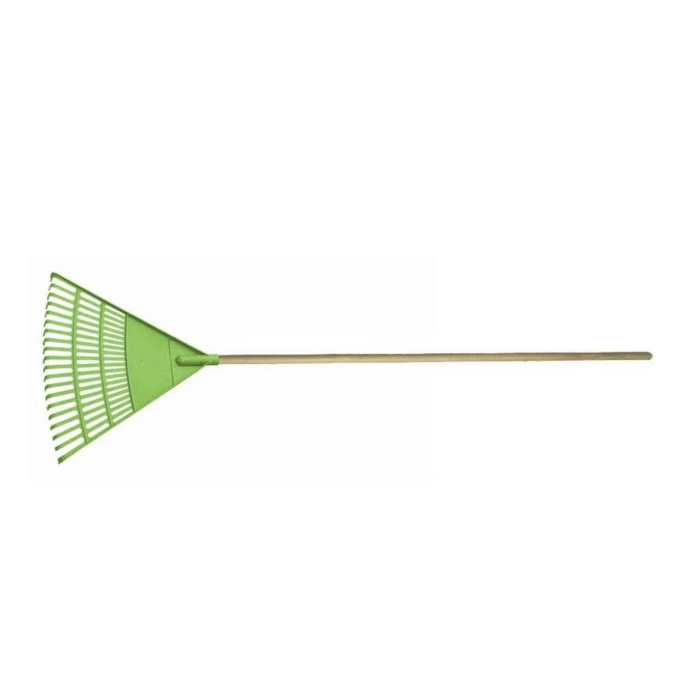 VERTAK garden grass harrow outdoor 20 teeth wooden handle plastic lawn rake/leaf grabber rake