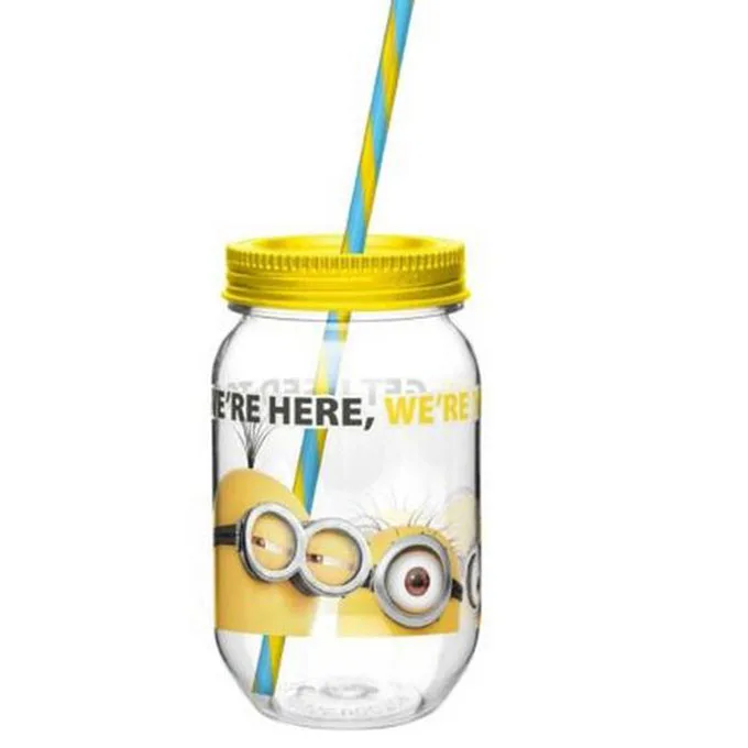 single wall mason jar water bottle, acrylic Mason Jar Sipper tumbler with Straw, 600ml Tritan Single Wall sipper plastic cup