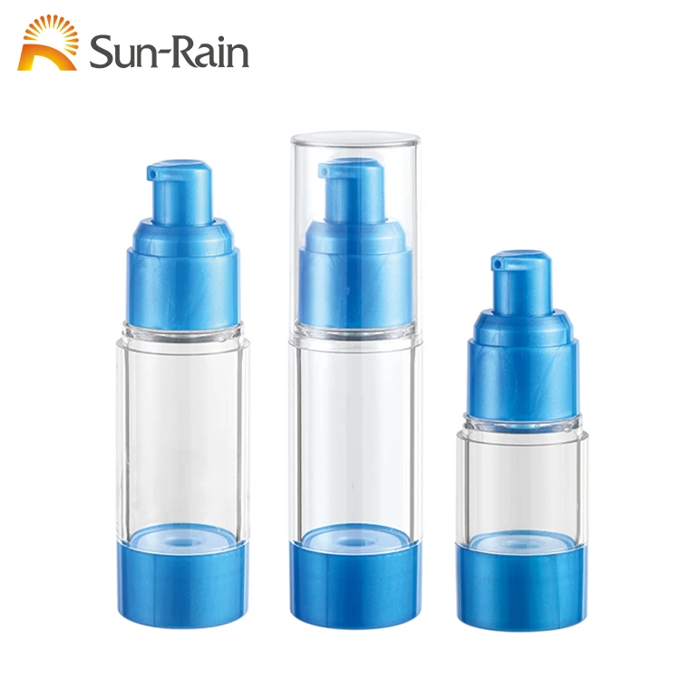 New design low price round shape empty pp plastic cream airless bottle with sprayer