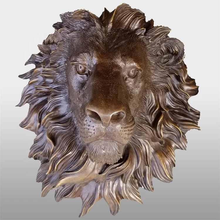 Casting wall mounted brass lion head metal for sale