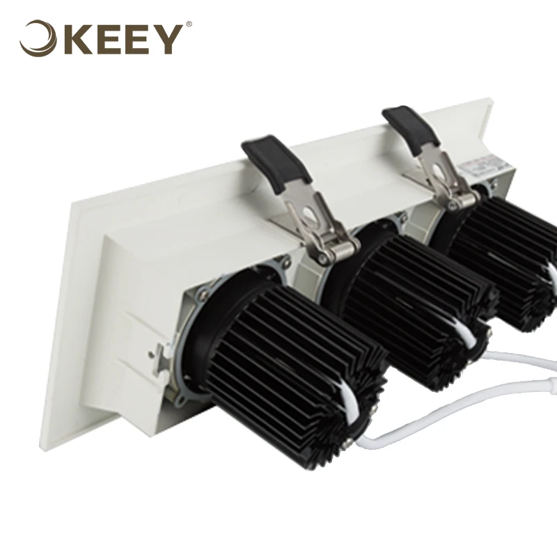 
KEEY 3*9W 18 Watts Led Grille Lamp Light Fixture Protective Grille Lights Commercial Lighting Rectangle Shape QYR2-GS607W-3 