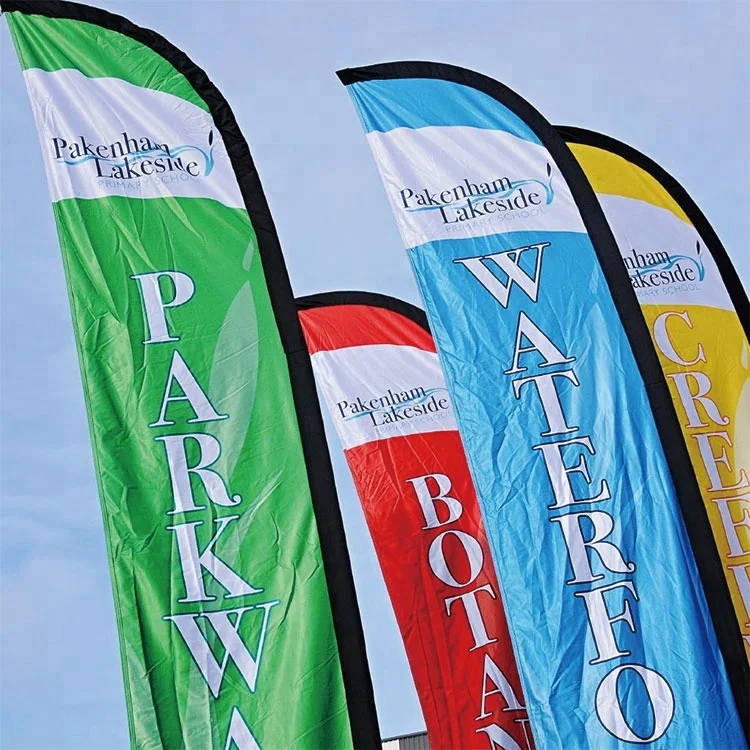 Custom Feather Banner Advertising Textile Beach Flag Car Flag Pole