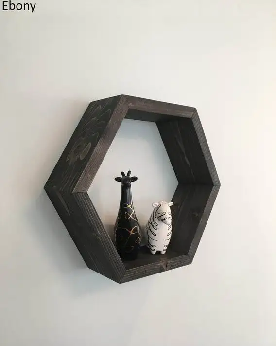 Набор из 3 шестигранных деревянных настенных полок, геометрические полки, полки с Сотами