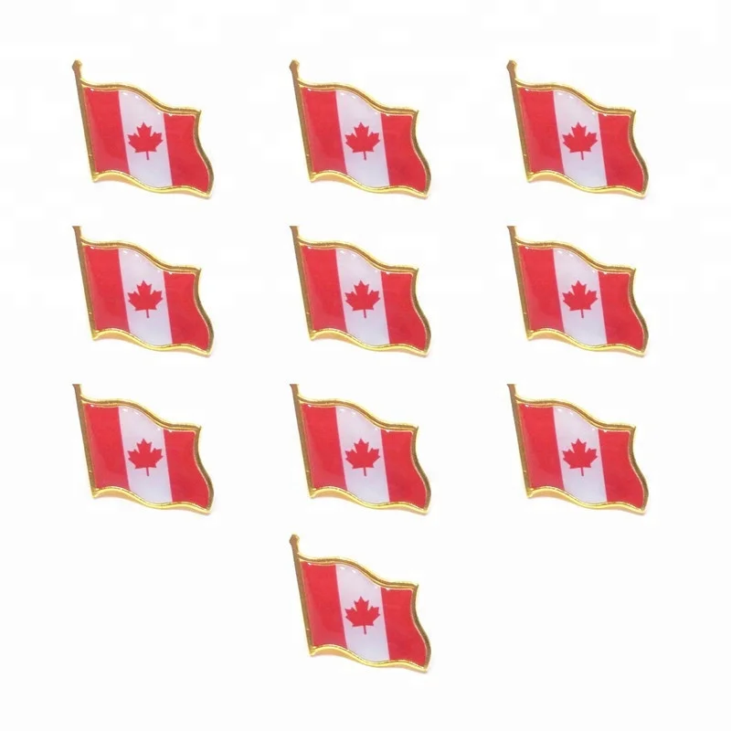 Hot sales Lapel pins of Canada Flag Red and White plastic pin badges