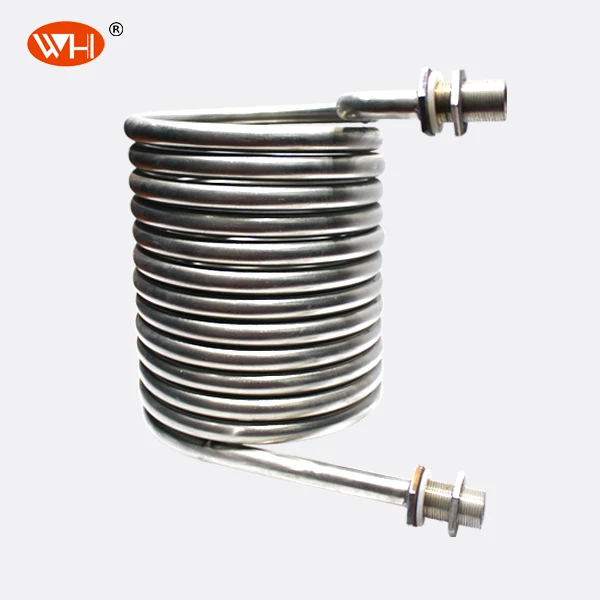 OEM-design 316l coil shell and tube heat exchanger, cracking tank with steam heating coils for beer cooling coil pipe