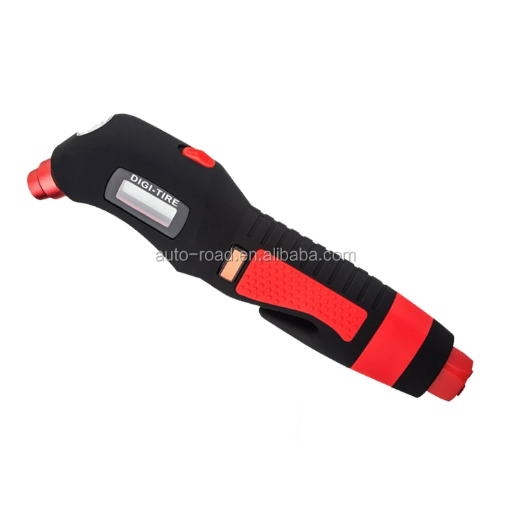 High Quality Car Emergency Tool Kt Digital Tire Gauge With Glass Hammer Flash Light And Seat Belt Cutter