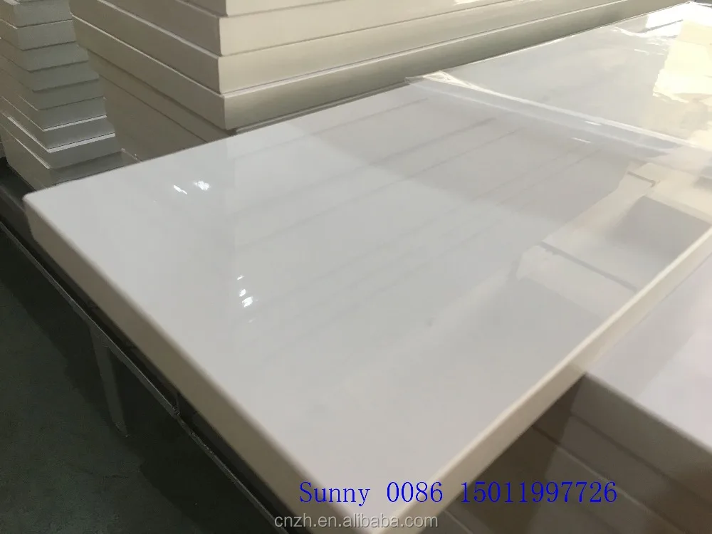 White Laminate Customized Glossy Acrylic Kitchen Cabinet
