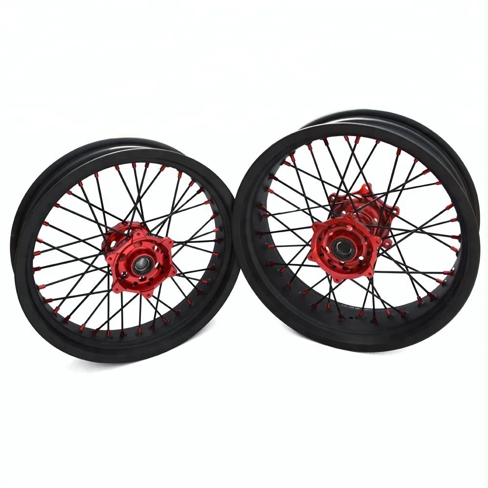 
EXC SXF Supermotard 17 Inch Aluminum Alloy Spoked Alloy Supermoto Wheels 