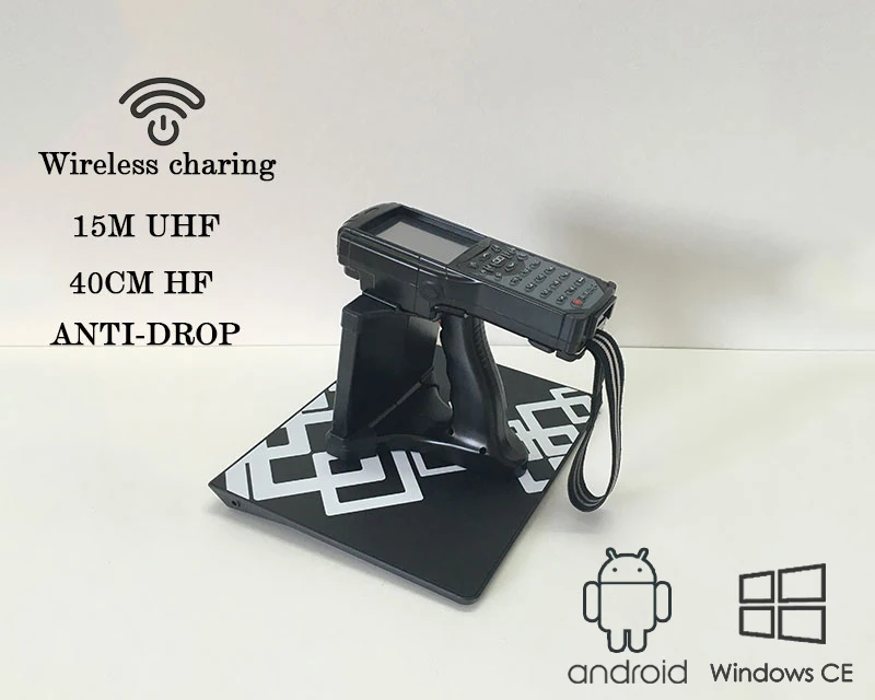 
Android UHF handheld reader Industrial pda with long reading range UHF above 15meters/ HF above 40cm for inventory 