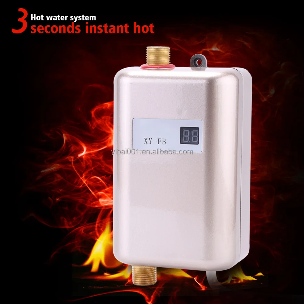 
220V 3400W Mini Electric Tankless Instant Hot Water Heater Bathroom Kitchen Washing 