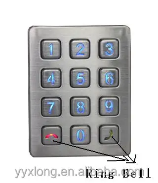Чжэцзян Прочный промышленные металлические клавиатуры БАНКОМАТА киоск, банкомат клавиатуры 12 клавиши с подсветкой кабинет по вопросам безопасности оборудования клавиатуры