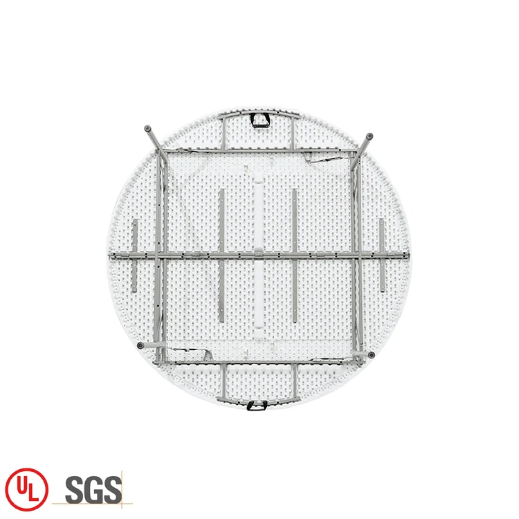 Wholesale white round foldable table outdoor wedding banquet 4FT plastic folding table for dining