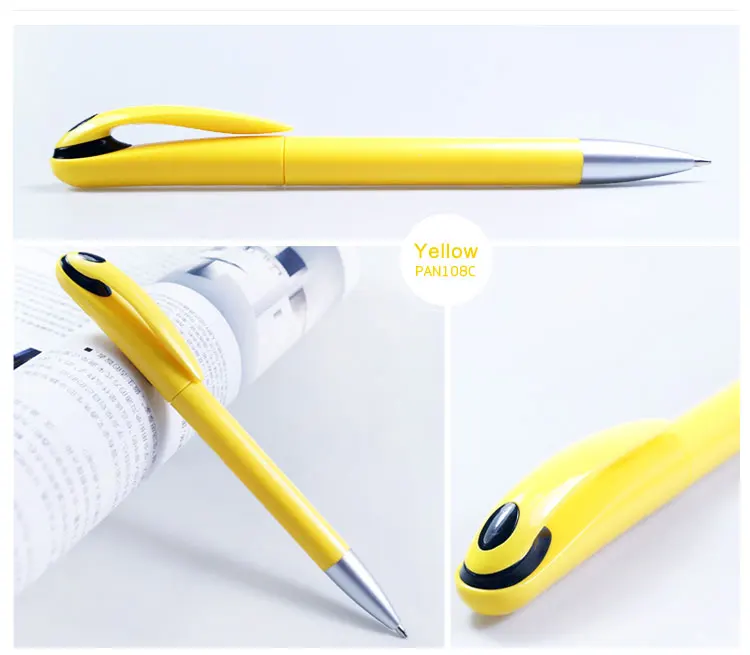 new product custom logo yellow pen with company name