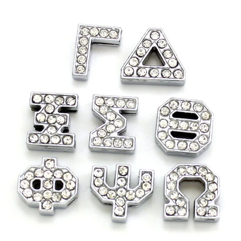 High quality 8mm metal zinc alloy greek letter beads for jewelri