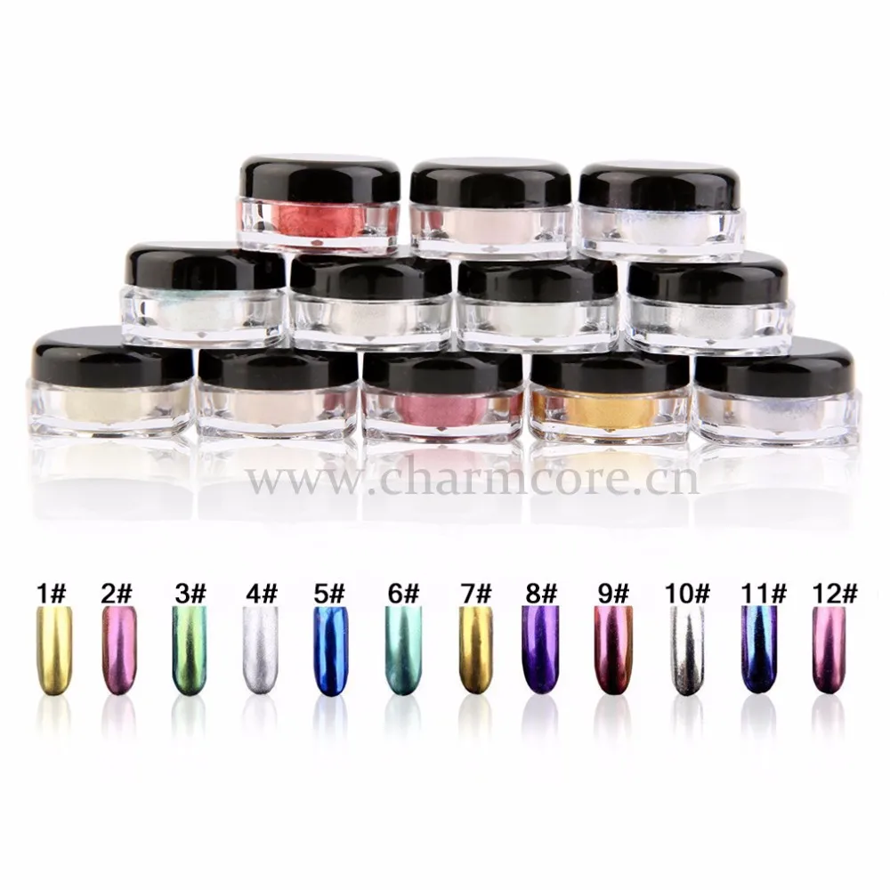 Симпатичные блестки, зеркальный хромовый эффект, блестящая пыль, волшебный Мерцающий Порошок для дизайна ногтей, декоративные наконечники, блестки, хромовые пигментные блестки